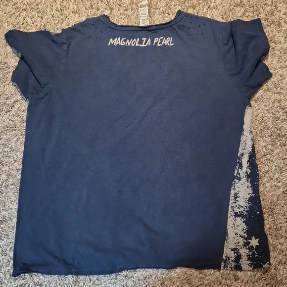 Magnolia Pearl Navy Blue Star Head Lady One Size L Large Tshirt - Picture 2 of 3